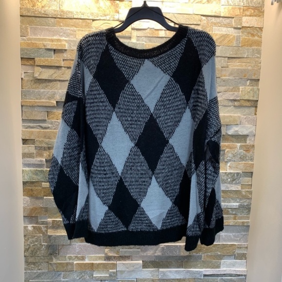 Vince Camuto Women's Fuzzy Argyle Sweater - Picture 2 of 6